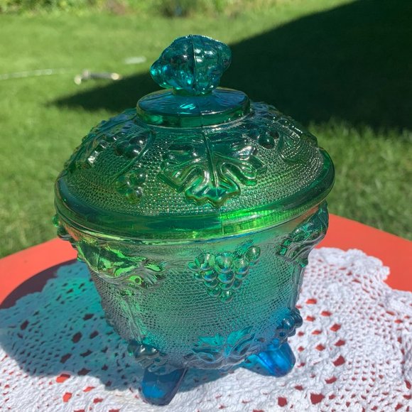 Vintage 1950's footed candy dish with lid - Picture 1 of 5